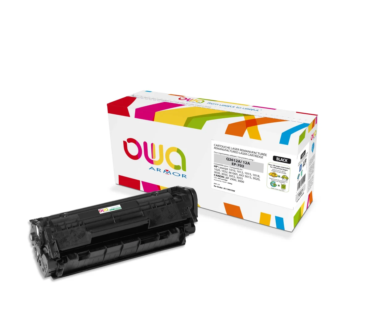 OWA Armor toner kompatibilní s HP LJ 101x, Q2612A, 2000st, černá/black