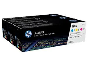 Toner HP 128A azurový, purpurový, žlutý trojbalení