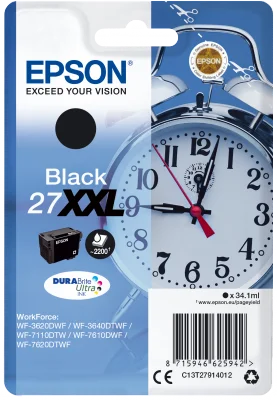 Inkoustová náplň Epson 27XXL T2791 černá 34,1 ml DURABrite Ultra