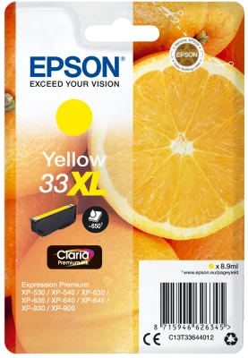 Epson Singlepack Yellow 33XL Claria Premium Ink