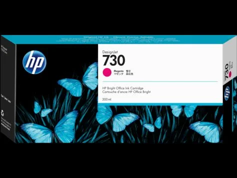 Inkoustová náplň HP 730 purpurová 300 ml