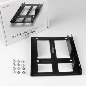 AXAGON RHD-225, kovový rámeček pro 2x 2.5" HDD/SSD do 3.5" pozice, montáž ventilátoru - obrázek 3