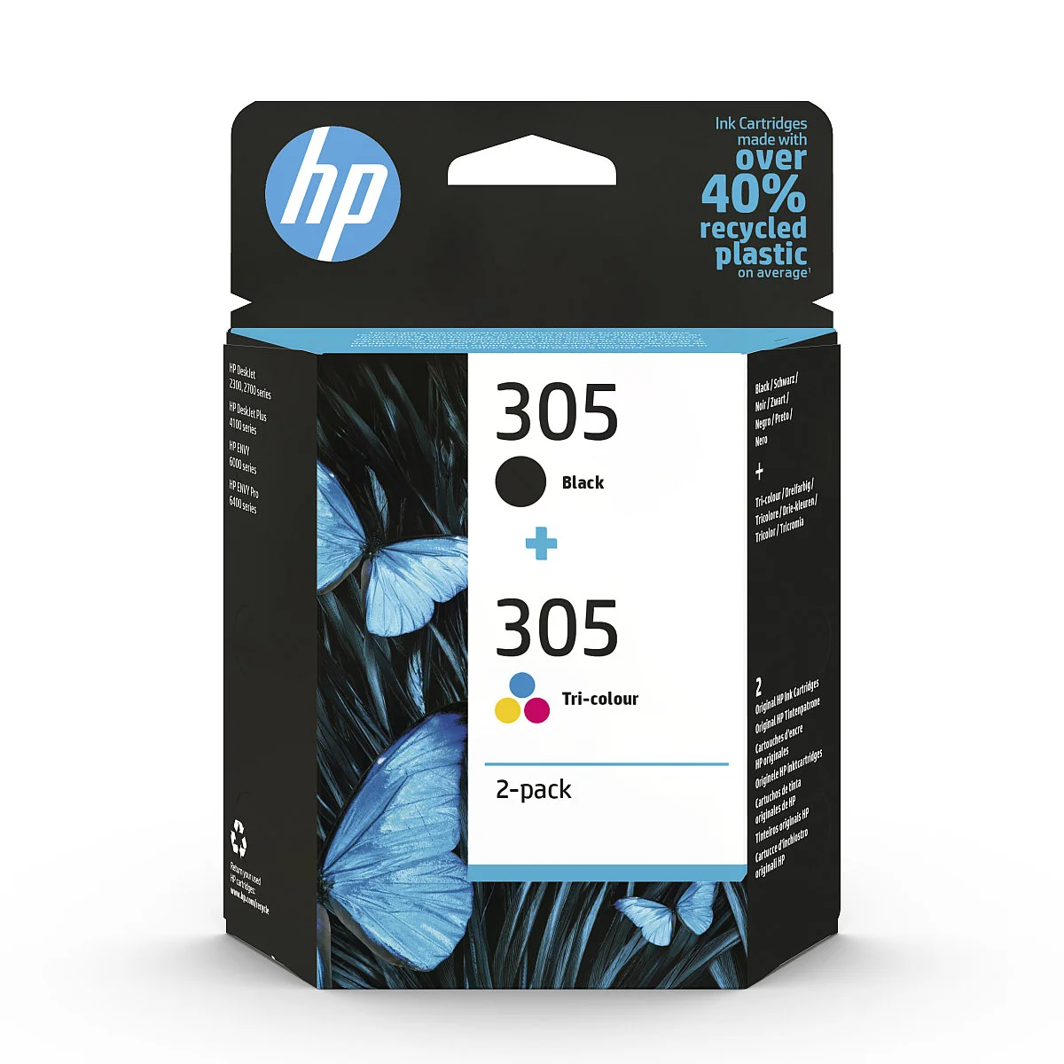 Inkoustová náplň HP 305 sada černá + tři barvy 6ZD17AE