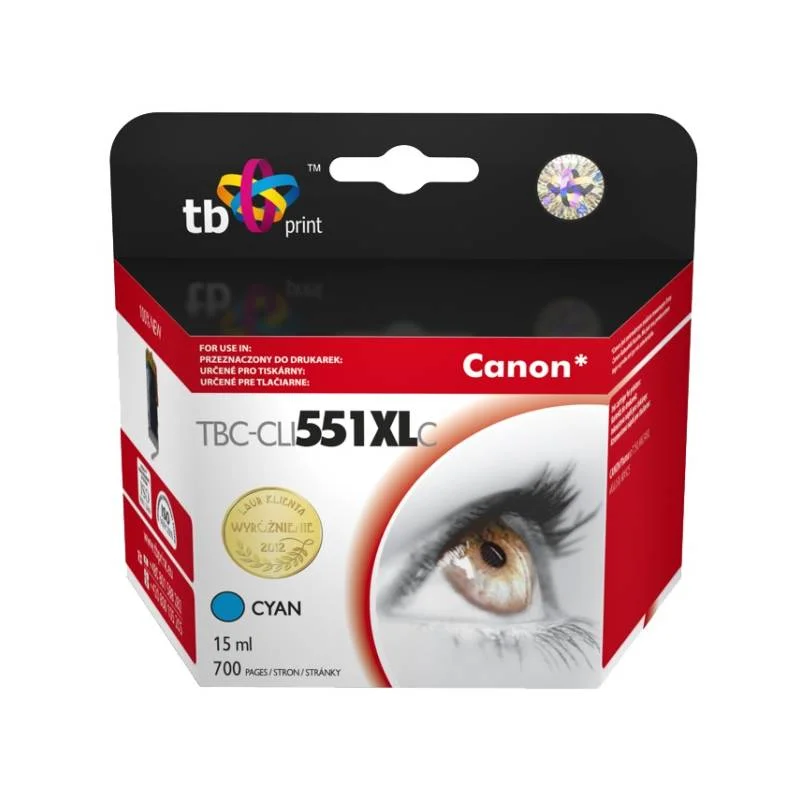 Inkoustová náplň Canon CLI-551XL azurová (TB)