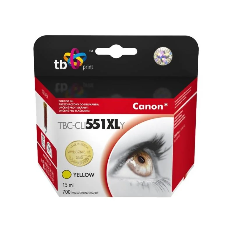 Inkoustová náplň Canon CLI-551XL žlutá (TB)