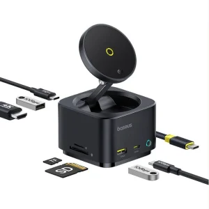 Baseus Nabíjecí stanice MagPro 7v1 s bezdrátovým nabíjením 15W cosmic black - obrázek 2