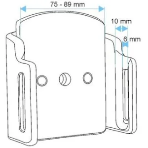 Brodit držák do auta na mobilní telefon nastavitelný, bez nabíjení, š. 75-89 mm, tl. 6-10 mm - obrázek 4
