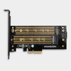 AXAGON PCEM2-D, PCIe x4 - M.2 NVMe M-key + SATA B-key slot adaptér, vč. LP - obrázek 3