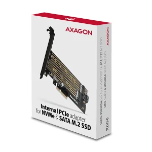 AXAGON PCEM2-D, PCIe x4 - M.2 NVMe M-key + SATA B-key slot adaptér, vč. LP - obrázek 8
