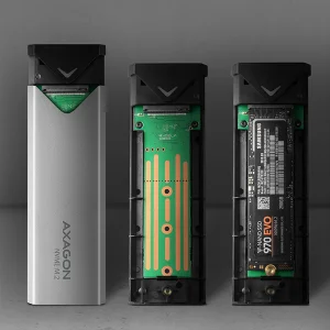 AXAGON EEM2-UG2, USB-C 10Gbps - M.2 NVMe SSD ARROW box, stříbrný - obrázek 5