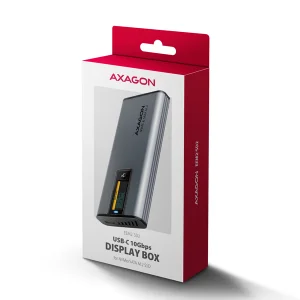 AXAGON EEM2-SD2 USB-C 10Gbps - M.2 NVMe & SATA SSD kovový DISPLAY box, bezšroubkový - obrázek 3