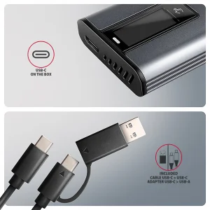 AXAGON EEM2-SD2 USB-C 10Gbps - M.2 NVMe & SATA SSD kovový DISPLAY box, bezšroubkový - obrázek 8