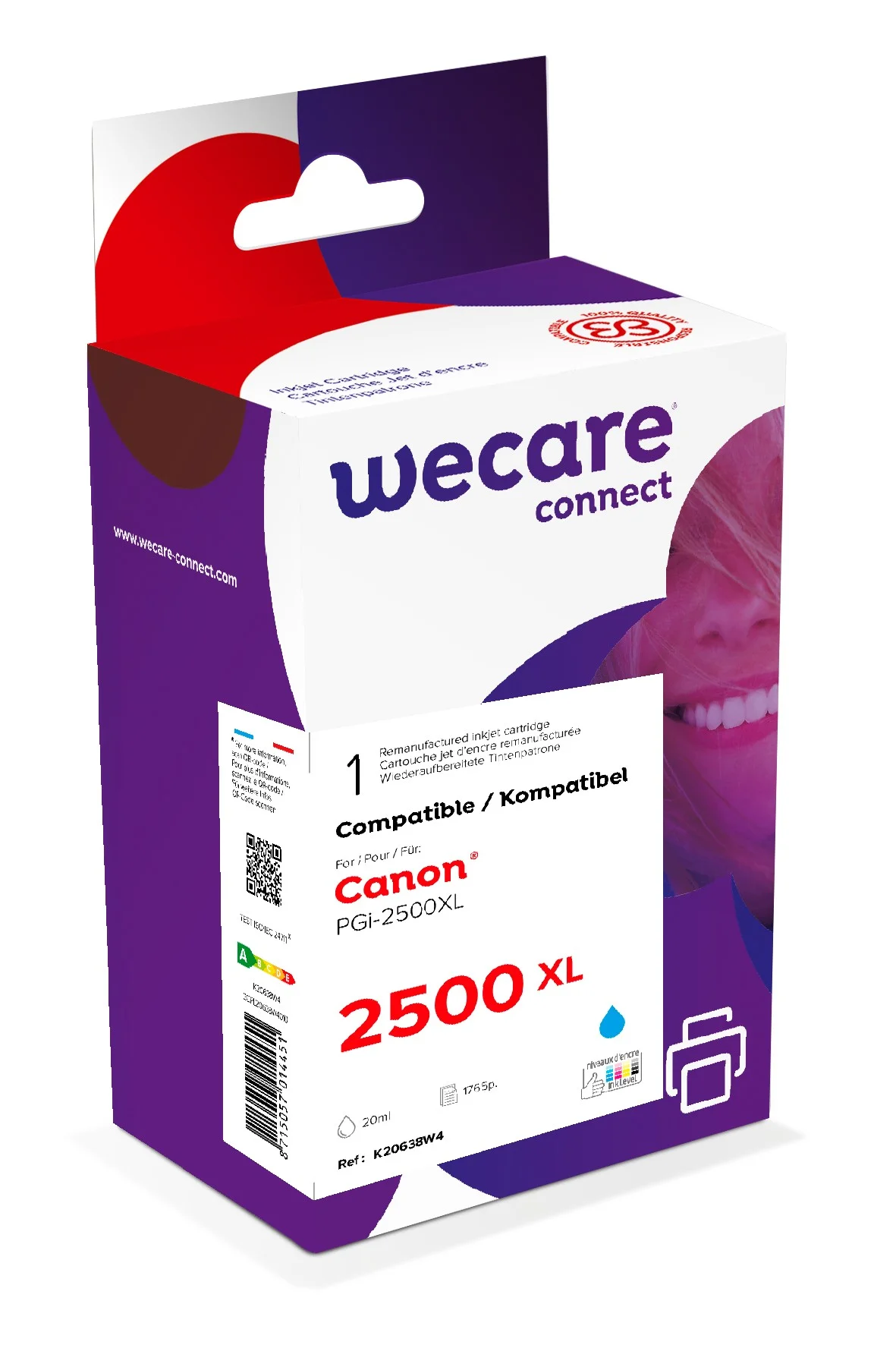 Inkoustová náplň Canon PGi-2500XLC azurová 20 ml (ARMOR)