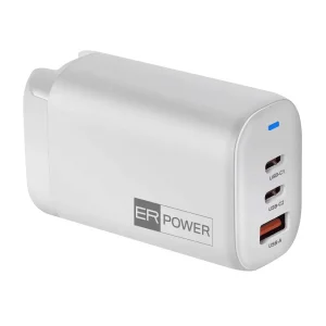 ER POWER 65W GaN síťový adaptér 2xUSB-C PD/USB-A bílý - obrázek 2