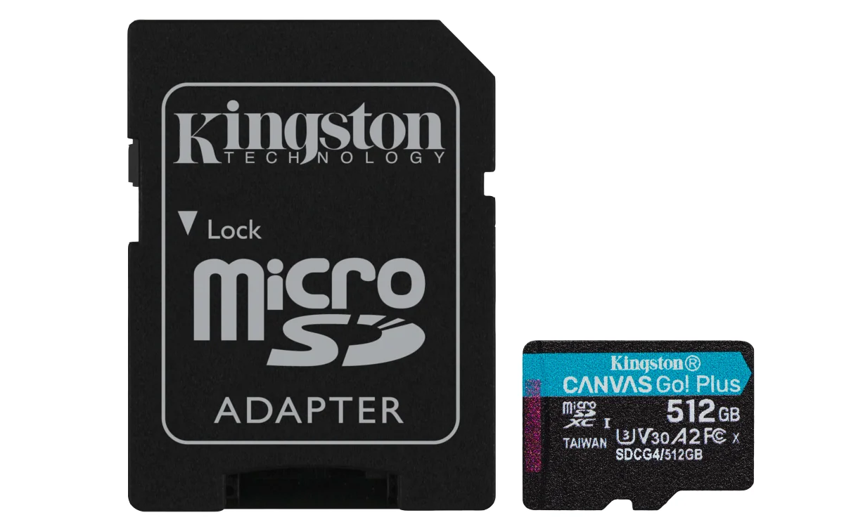 Kingston Canvas Go Plus A2/Micro SDXC/512GB/UHS-I U3 / Class 10/+ Adaptér