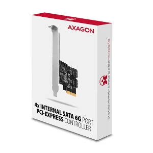 AXAGON PCES-SA4X4, PCIe řadič - 4x interní SATA 6G port, ASM1164, SP & LP - obrázek 3