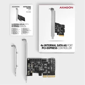 AXAGON PCES-SA4X4, PCIe řadič - 4x interní SATA 6G port, ASM1164, SP & LP - obrázek 4