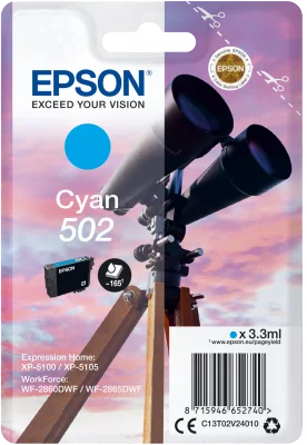 Inkoustová náplň Epson 502 azurová standard