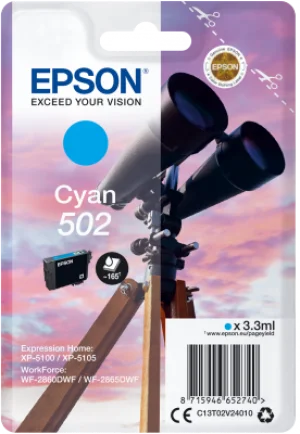 Inkoustová náplň Epson 502 azurová standard