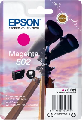 Inkoustová náplň Epson 502 T02V3 purpurová 3,3 ml