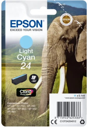Inkoustová náplň Epson 24 Claria Photo HD světle azurová