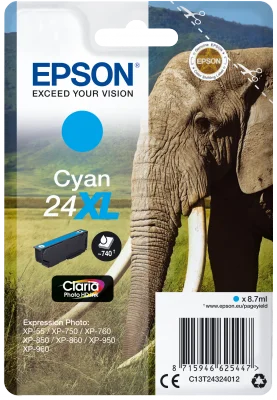 Inkoustová náplň Epson 24XL Claria azurová
