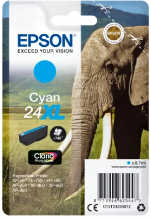 Inkoustová náplň Epson 24XL Claria azurová