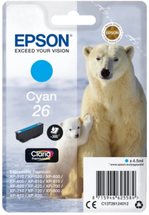 Inkoustová náplň Epson 26 Claria Premium azurová