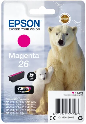 Inkoustová náplň Epson 26 T2613 purpurová 4,5 ml Claria Premium
