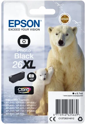 Inkoustová náplň Epson 26XL T2631 foto černá 8,7 ml Claria Premium
