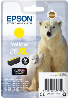 Inkoustová náplň Epson 26XL žlutá Claria Premium