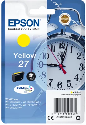 Inkoustová náplň Epson 27 T2704 žlutá 6,2 ml DURABrite Ultra
