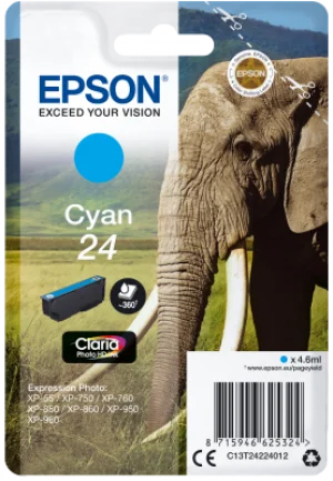 Epson Singlepack Cyan 24 Claria Photo HD Ink