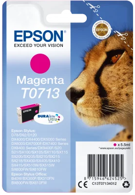 Inkoustová náplň Epson T0713 purpurová DURABrite Ultra