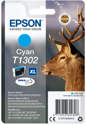 Inkoustová náplň Epson T1302 azurová 10,1 ml DURABrite Ultra