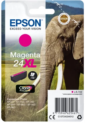 Inkoustová náplň Epson 24XL T2433 purpurová 8,7 ml Claria Photo HD
