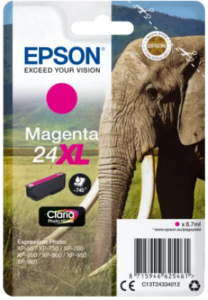 Inkoustová náplň Epson 24XL purpurová Claria Photo HD