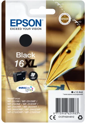 Inkoustová náplň Epson 16XL černá DURABrite Ultra