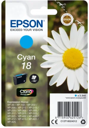 Inkoustová náplň Epson 18 Claria Home azurová