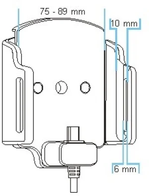 Brodit držák do auta na mobilní telefon nastavitelný se skrytým nabíjením š.75-89 mm, tl.6-10mm - obrázek 2