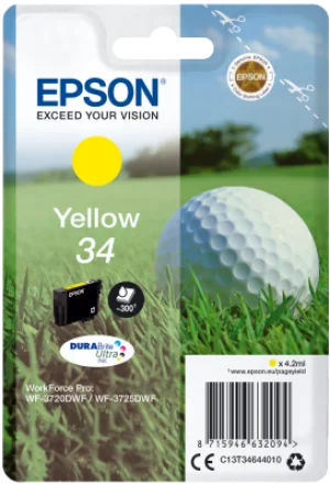 Inkoustová náplň Epson 34 T3464 žlutá 4 ml DURABrite Ultra