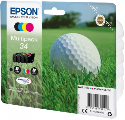 Inkoustová náplň Epson 34 T3466 DURABrite Ultra čtyřbalení