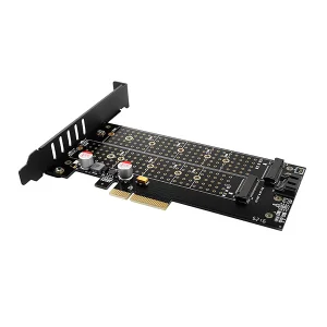 AXAGON PCEM2-DC, PCIe x4 - M.2 NVMe M-key + SATA B-key slot adaptér, chladič, vč. LP - obrázek 2