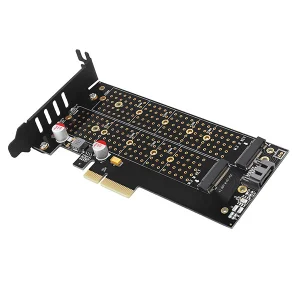 AXAGON PCEM2-DC, PCIe x4 - M.2 NVMe M-key + SATA B-key slot adaptér, chladič, vč. LP - obrázek 7