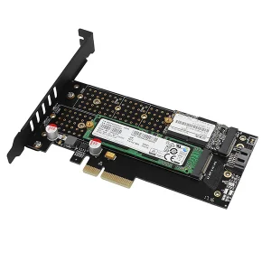 AXAGON PCEM2-DC, PCIe x4 - M.2 NVMe M-key + SATA B-key slot adaptér, chladič, vč. LP - obrázek 8