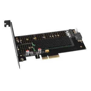 AXAGON PCEM2-DC, PCIe x4 - M.2 NVMe M-key + SATA B-key slot adaptér, chladič, vč. LP - obrázek 9