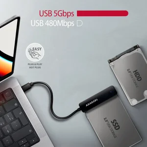 AXAGON ADSA-FP2C, USB-C 5Gbps - SATA 6G 2.5" SSD/HDD SLIM adaptér - obrázek 6