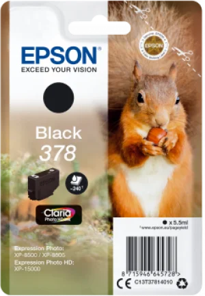 Epson Singlepack Black 378 Claria Photo HD Ink