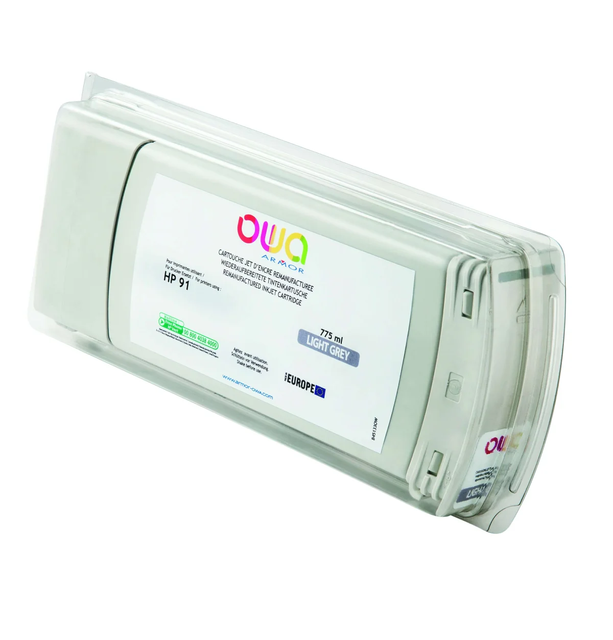 Inkoustová náplň HP DJ Z6100 C9466A světle šedá 775 ml