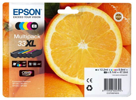 Inkoustová náplň Epson 33XL T3357 Claria Premium pětisada barev